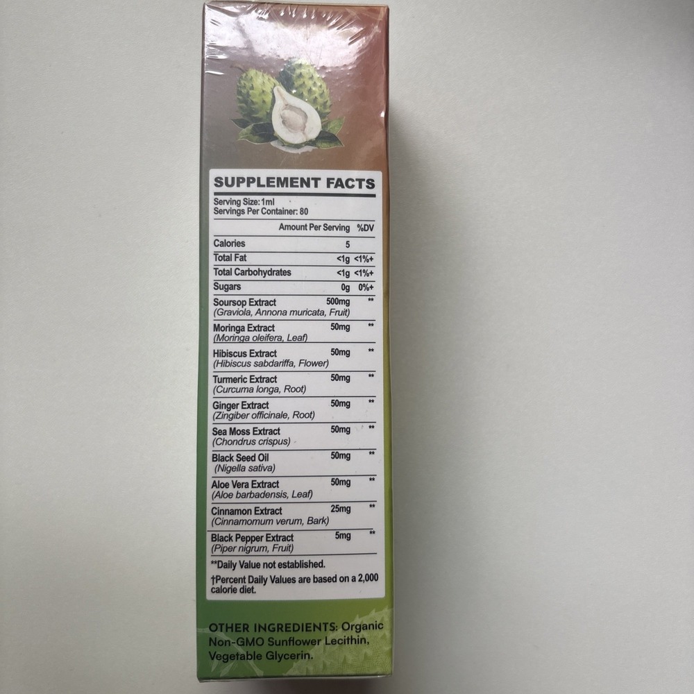 Selicheal Liposomal Soursop Graviola Sugar Free‎ Drops 80 ML Value Pack New - Picture 3 of 3